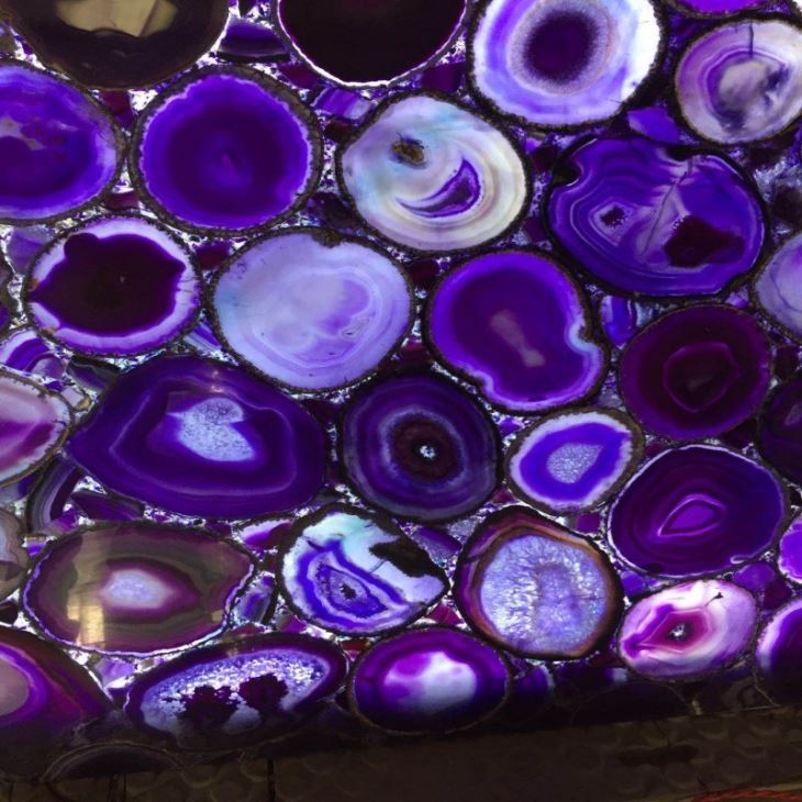 Purple Gemstone Agate Wall Cladding Tiles