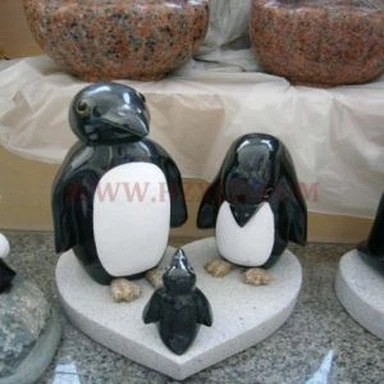 مجسمه پنگوئن گرانیت سیاه