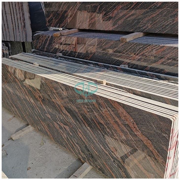 Multicolor Red Granite Countertop Slabs