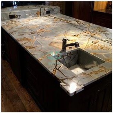 آشپزخانه کوارتزیت آبی روما